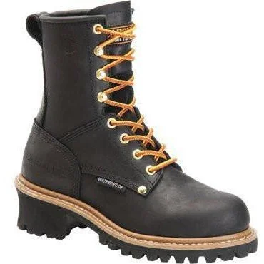Fashionable Summer Shoes Carolina Women's Elm 8"� Waterproof Steel Toe Logger Work Boot - Black - CA1420