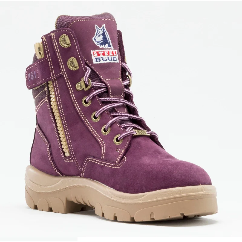 Cozy Winter Shoes Steel Blue Women's Southern Cross Side Zip Steel Toe Work Boot - Purple - 892861 Cozy Winter Shoes Steel Blue Women's Southern Cross Side Zip Steel Toe Work Boot - Purple - 892861