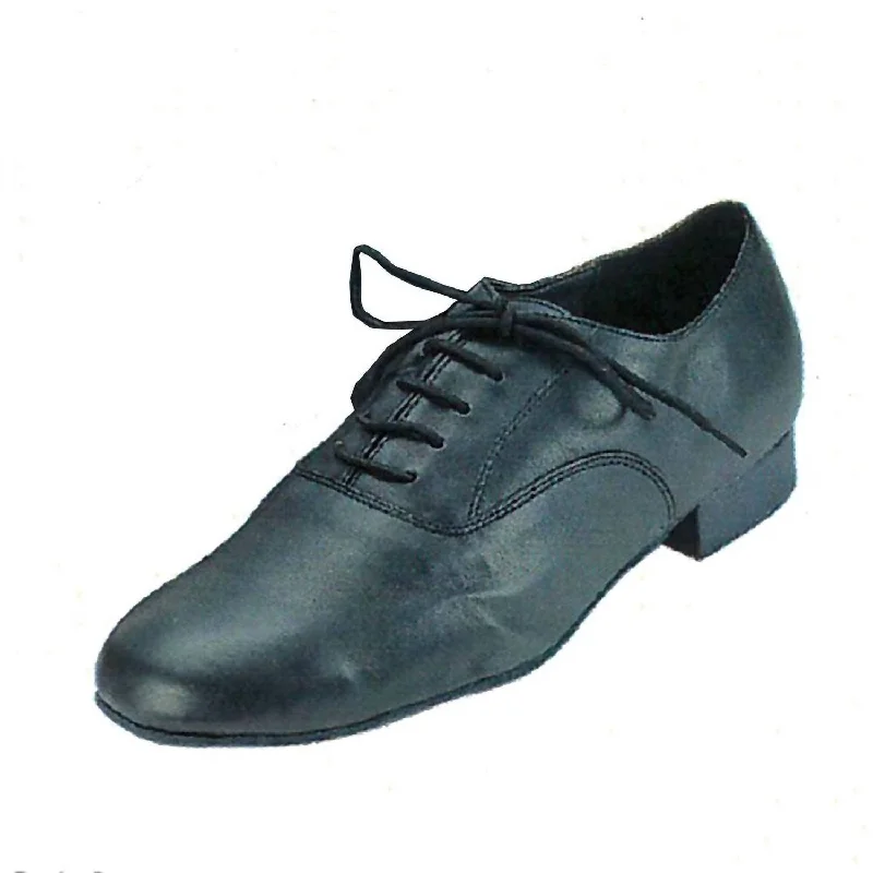 Stylish High Heels Men's Leather Oxford Shoes In Black