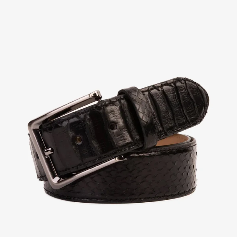 Outdoor Sneakers Collection The Boss Black  python Sneak Leather Belt