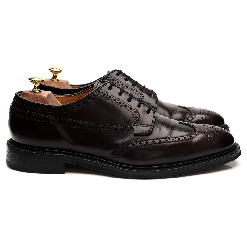 Trendy Casual Shoes 'Grafton' Burgundy Leather Derby Brogues UK 11 F
