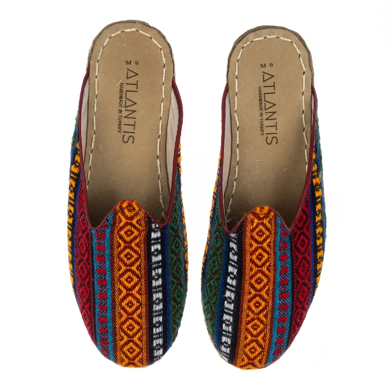 Comfortable Walking Sandals Men's Green Kilims
