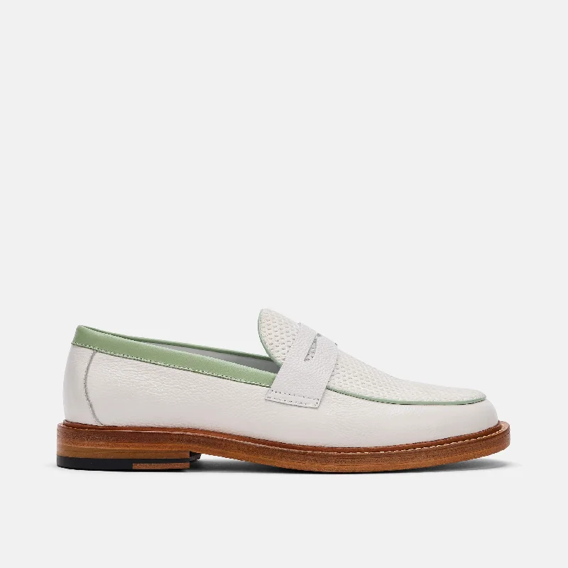 Comfortable Winter Sneakers Calum White Mojito Leather Penny Loafers