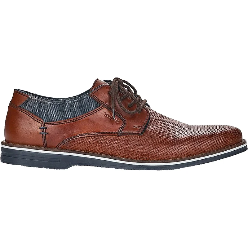 Fashionable Moccasins Men's Rieker 12509-24 Dimitri 09 Kakao/Navy/Peanut Leather
