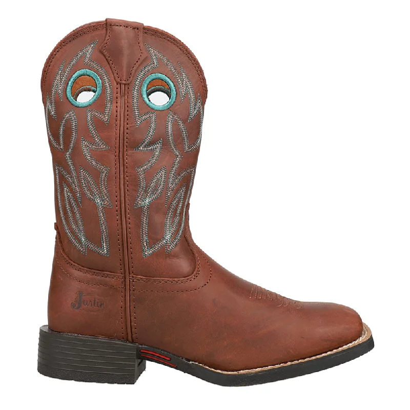 Durable Work Boots Bowline 11 Inch Square Toe Pull On Cowboy Boots