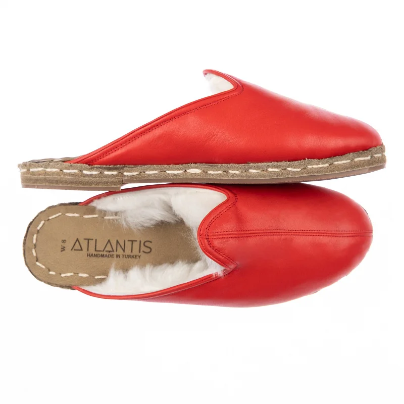 Comfortable Loafers For Work Men's Red Shearlings