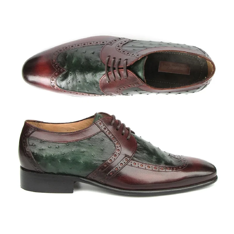 Outdoor Running Shoes Paul Parkman 956GB57 Men's Shoes Green & Brown Ostrich / Calf-Skin Leather Derby Oxfords (PM6401) Outdoor Running Shoes Paul Parkman 956GB57 Men's Shoes Green & Brown Ostrich / Calf-Skin Leather Derby Oxfords (PM6401)
