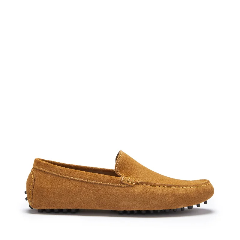 Durable Sports Sneakers Driving Loafers, tobacco suede