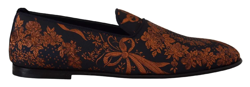 Light Running Shoes Dolce & Gabbana Elegant Floral Slip-On Men's Loafers