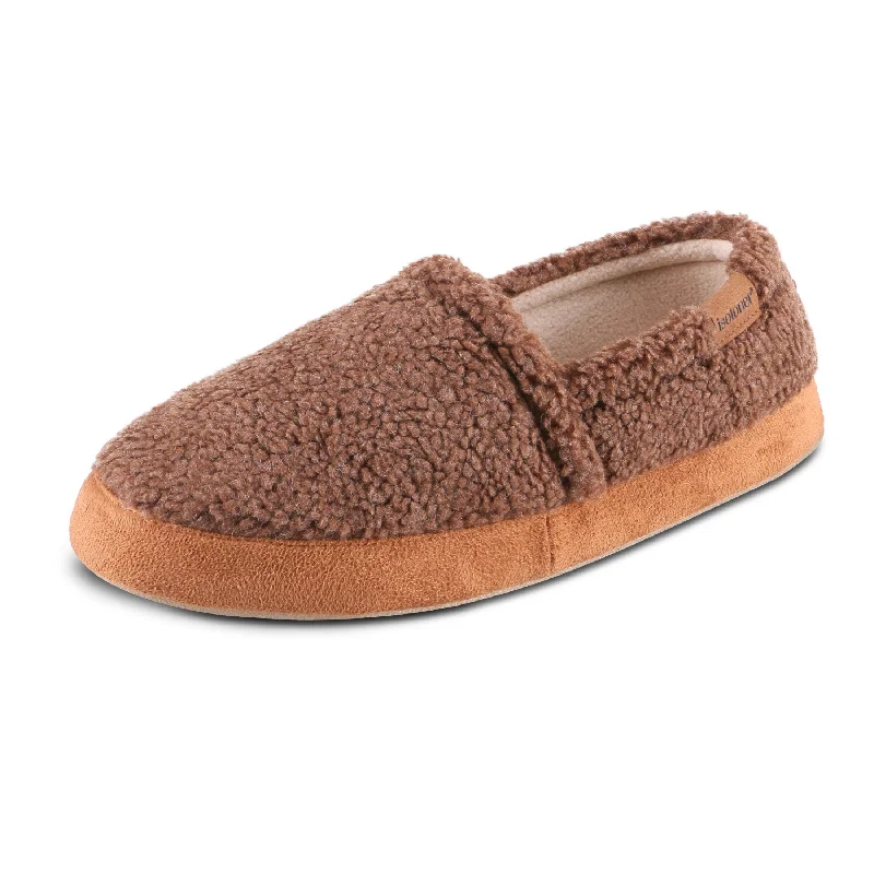 Vintage Boots Collection Men's Berber Aspen Closed Back Slipper with Moisture Wicking and Gel Infused Memory Foam