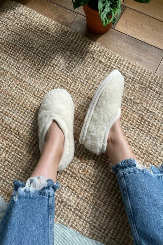 Trendy Casual Sandals Women's Milk Wool Slippers