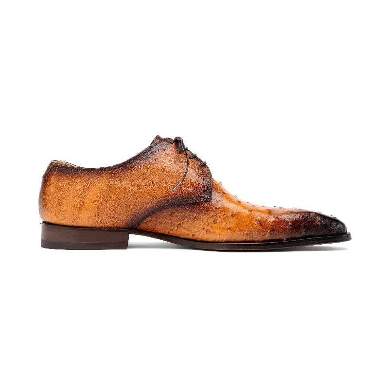 Trendy Casual Shoes Mauri Dillinger 1056-2 Men's Shoes Light Rust with Gold Finished Exotic Ostrich-Skin Derby Oxfords (MA5559) Trendy Casual Shoes Mauri Dillinger 1056-2 Men's Shoes Light Rust with Gold Finished Exotic Ostrich-Skin Derby Oxfords (MA5559)