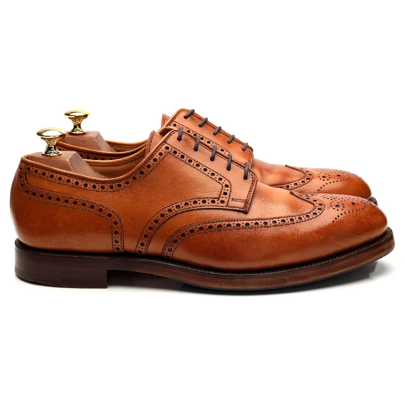Best Formal Shoes Online 'Cardiff' Tan Brown Leather Derby Brogue UK 9.5 E