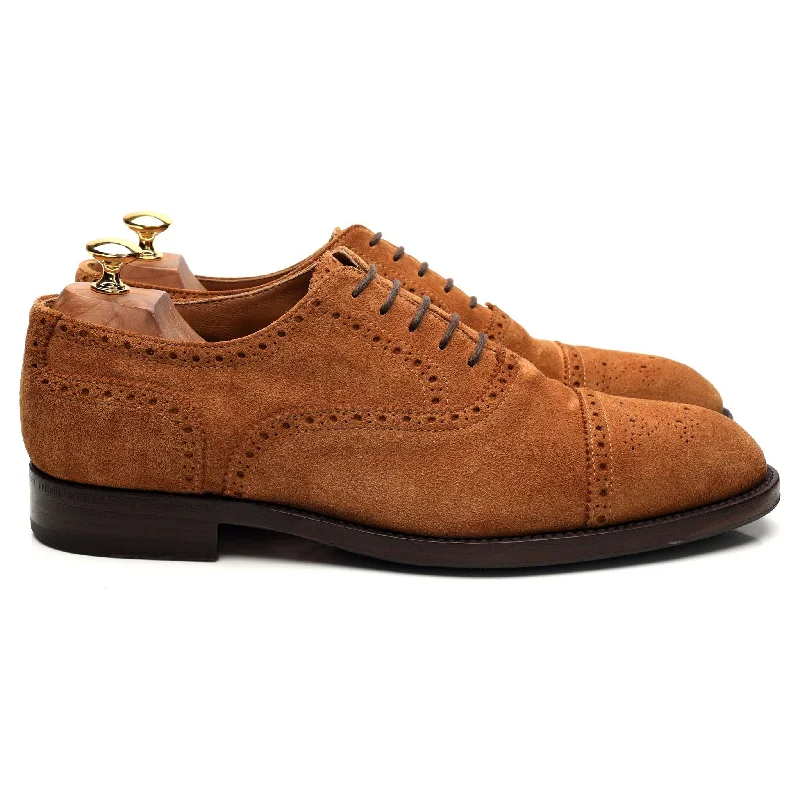Outdoor Sneakers Collection 'Cavadent' Tan Brown Suede Oxford Brogue UK 10.5 EU 44.5