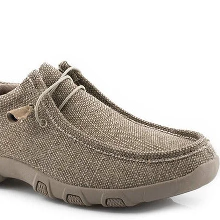 Stylish High Heels Roper Men's Chillin Canvas Tan Driving Moc