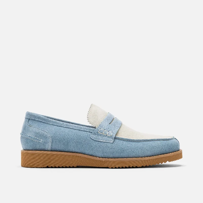 Warm Hiking Boots Abe Baby Blue Suede Penny Loafers