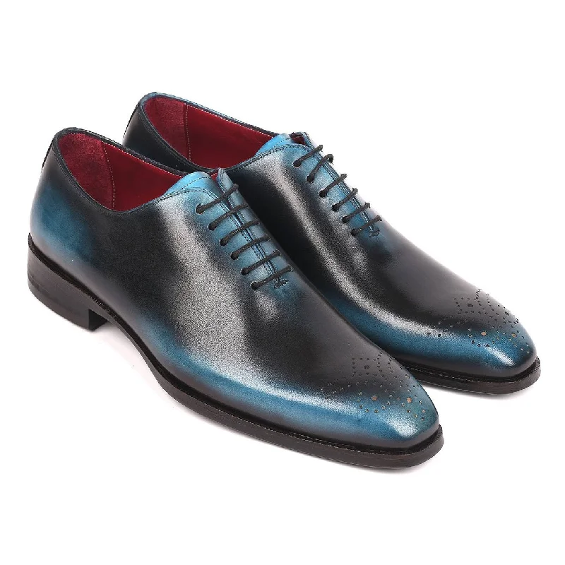 Classic Hiking Boots Paul Parkman Men's Black & Blue Whole Cut Calf-Skin Leather Oxfords KR884BLU (PM6168) Classic Hiking Boots Paul Parkman Men's Black & Blue Whole Cut Calf-Skin Leather Oxfords KR884BLU (PM6168)