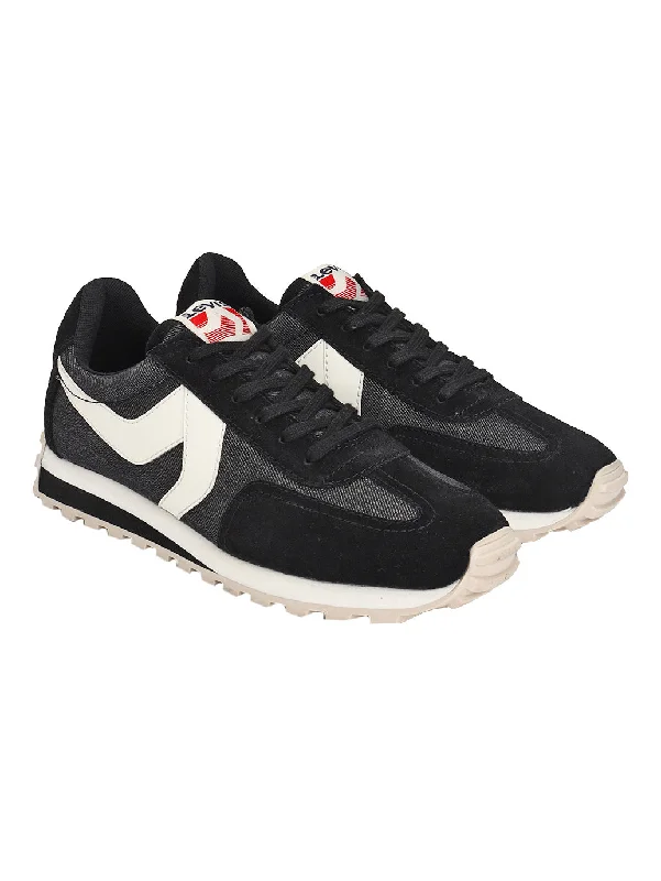 Trendy High Top Sneakers Men's Black Colorblock Sneakers