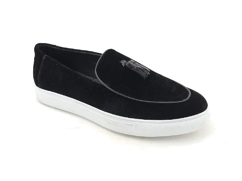 Formal Wedding Shoes Velvet Sneaker with Leather Tassel