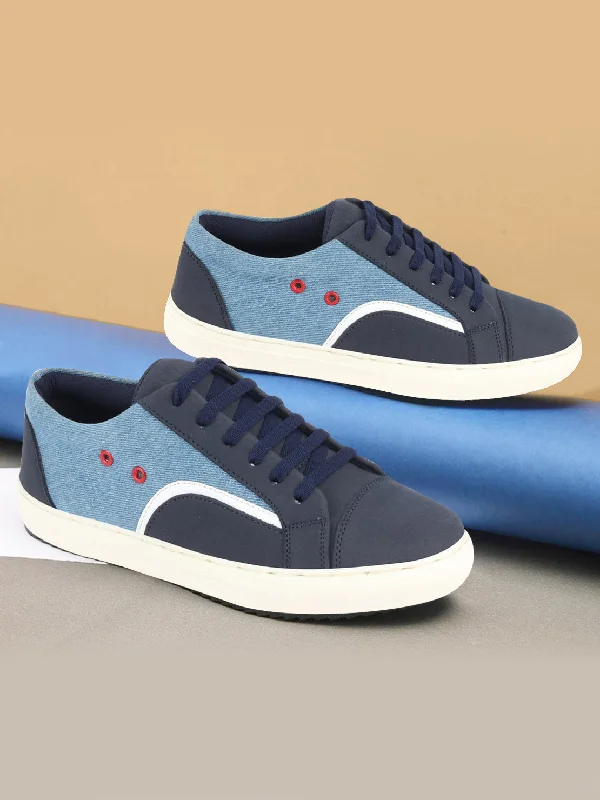 Warm Hiking Boots Men Sky Blue Colorblocked Upper Denim Strip Design Comfort Lace Up Canvas Sneakers Shoes Warm Hiking Boots Men Sky Blue Colorblocked Upper Denim Strip Design Comfort Lace Up Canvas Sneakers Shoes