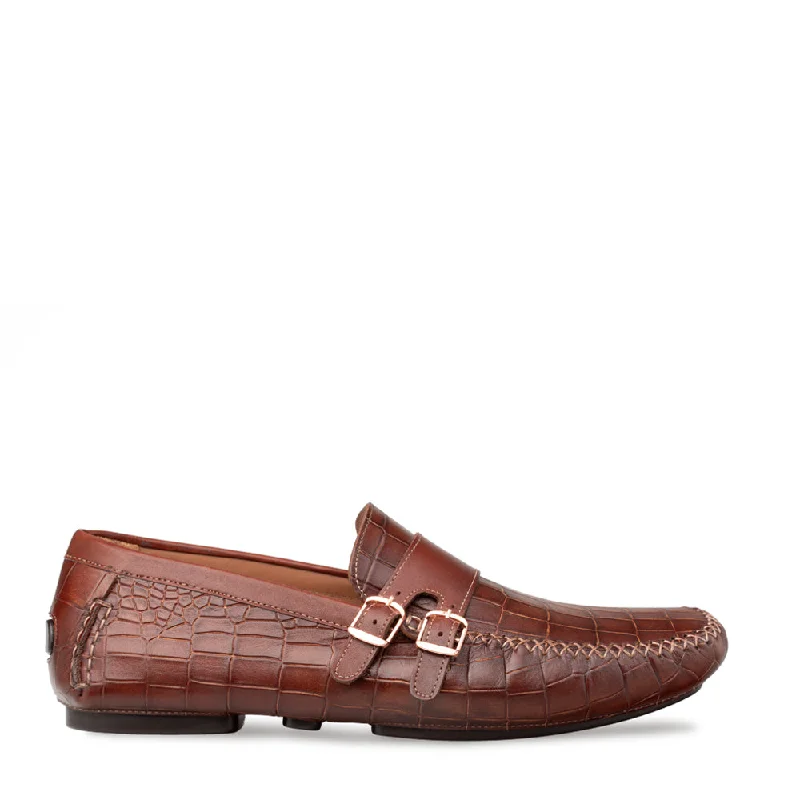 Designer Boots Collection Croc-Embossed Driving Moccasin