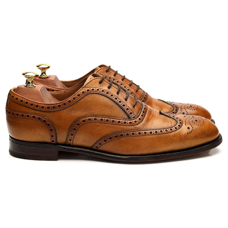 Stylish Winter Boots 'Arthur lll' Tan Brown Leather Oxford Brogue UK 8.5 F
