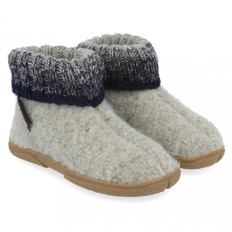 Trendy Sports Footwear HAFLINGER Boys Girls Slipper Boots 'Yuki', stone gray