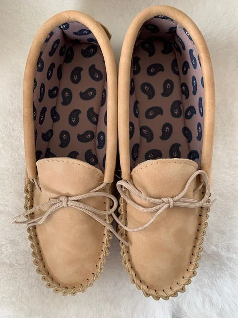Casual Walking Boots Leather Moccasin with Fabric Lining and Hard Sole | Chris