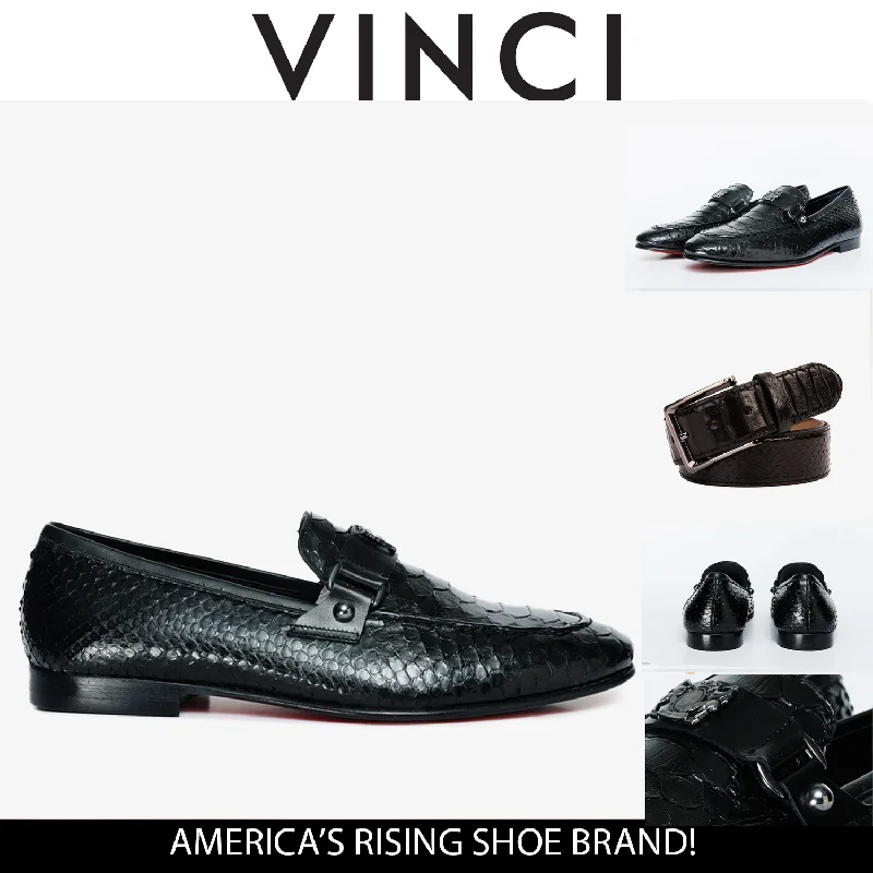 Trendy Loafers For Sale The Boss Pyth Black Shoe Bit Loafer Men Shoe