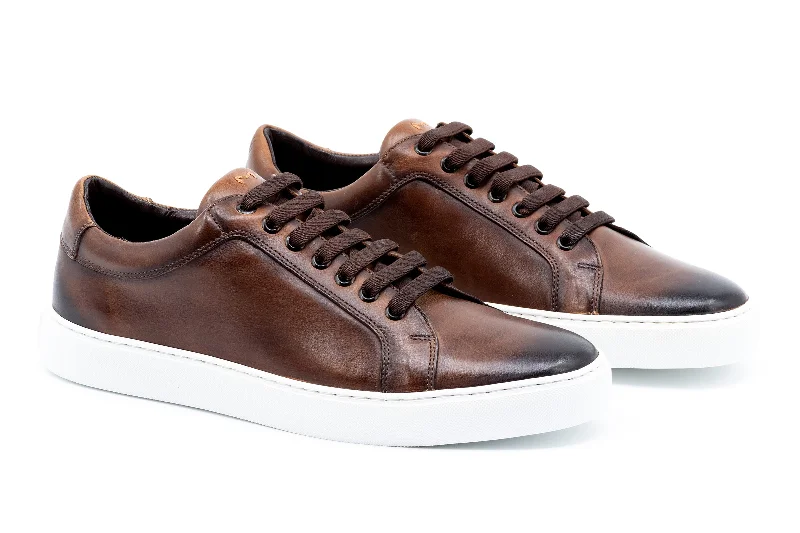 Stylish Winter Footwear Lorenzo Luxe Calf Skin Sneakers - Luggage