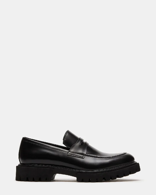 Comfortable Walking Sandals RONEN BLACK LEATHER