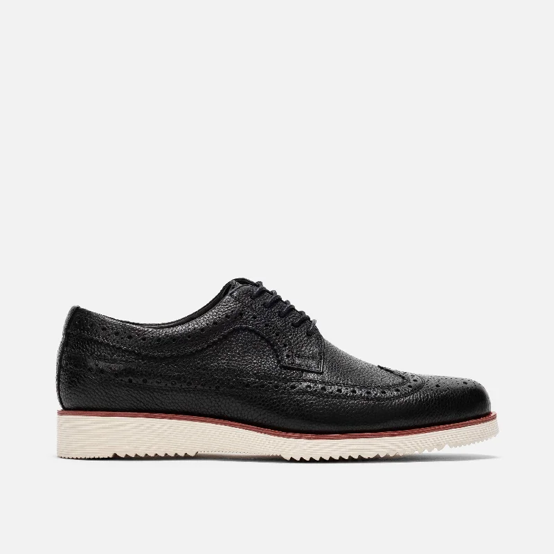 Fashionable Loafers For Sale Alexander Black Pebble Leather Longwing Sneakers