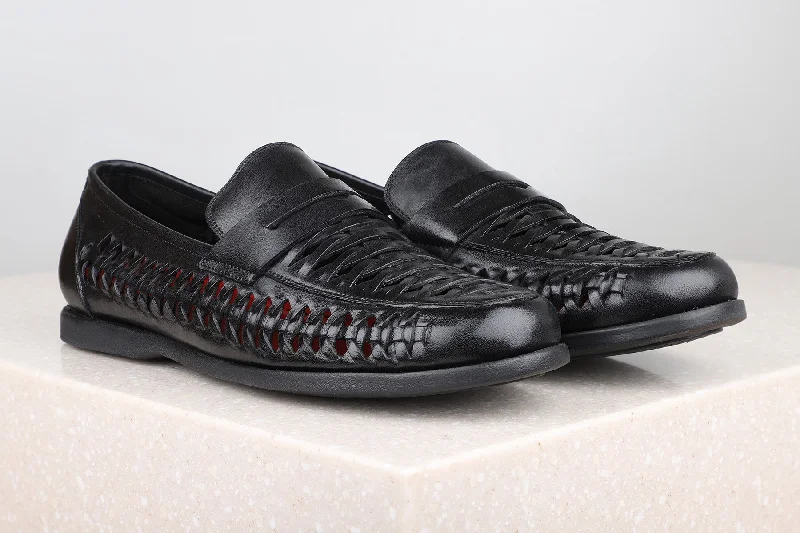Eco-Friendly Sneakers Formal Slippons-Black