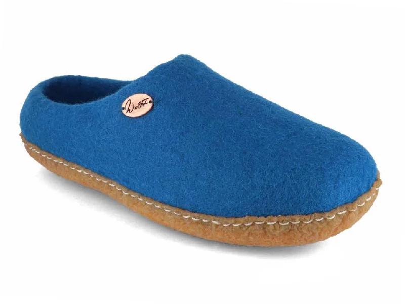 Best Sneakers For Running WoolFit® Felt Slippers Footprint with Rubber Sole, royal blue