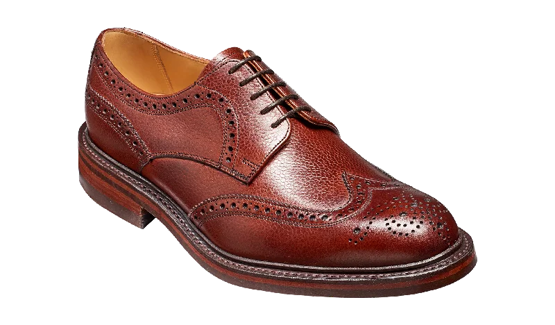 Sporty Running Shoes Barker Kelmarsh Wingtip Brogue Derby Shoe - Cherry Grain