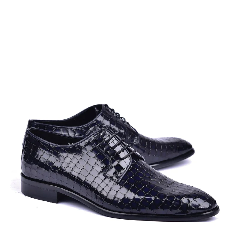 Fashionable Hiking Shoes Corrente C01507 6291 Men's Shoes Navy Crocodile Print / Calf-Skin Leather Derby Oxfords (CRT1452) Fashionable Hiking Shoes Corrente C01507 6291 Men's Shoes Navy Crocodile Print / Calf-Skin Leather Derby Oxfords (CRT1452)