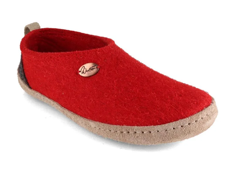 Running Shoes For Men WoolFit® Highland | Unisex High Back Felt Slippers, red