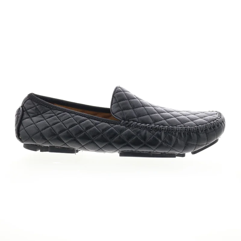 Stylish Boots For Work Robert Zur Quinn Mens Black Leather Loafers & Slip Ons Moccasin Shoes