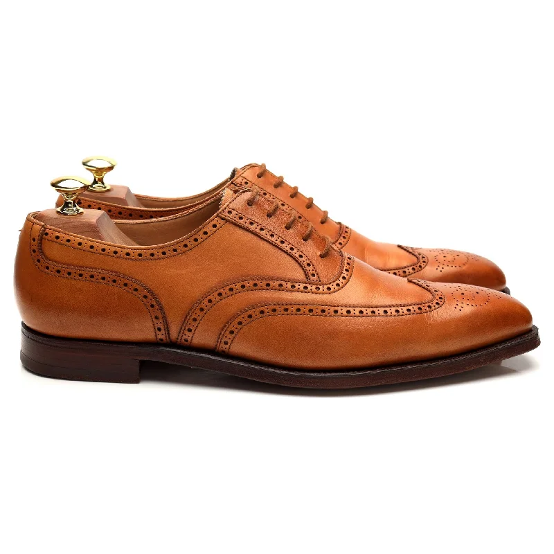 Lightweight Hiking Shoes 'Guildford' Tan Brown Leather Oxford Brogues UK 8.5 E
