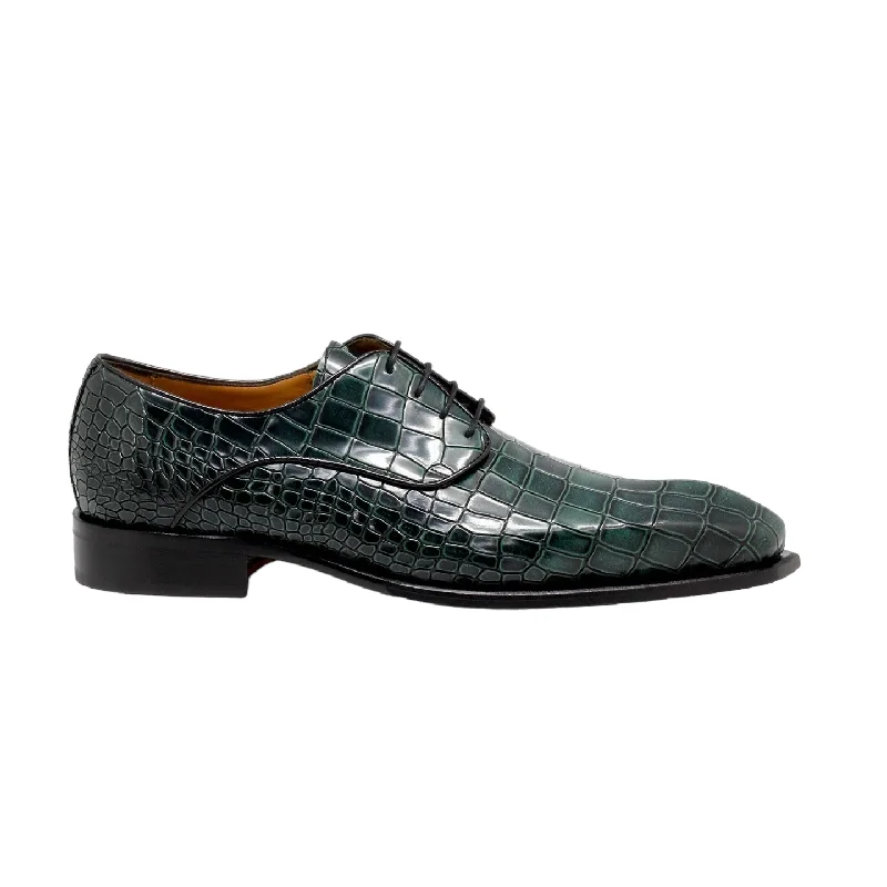Cozy Winter Shoes Mister Begur 39125 Men's Shoes Green Crocodile Print Leather Derby Oxfords (MIS1124) Cozy Winter Shoes Mister Begur 39125 Men's Shoes Green Crocodile Print Leather Derby Oxfords (MIS1124)
