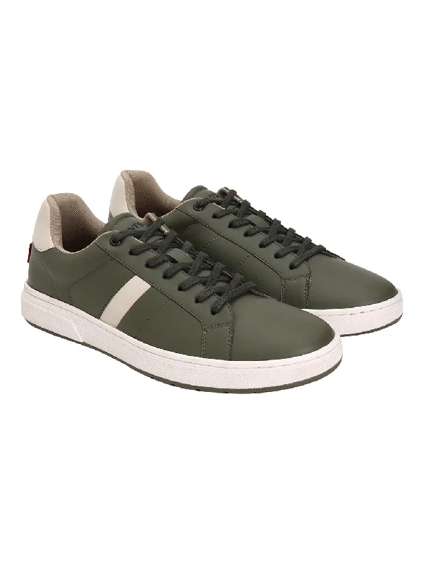 Trendy Casual Shoes Men's Olive Colorblock Sneakers