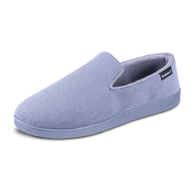 Comfortable Loafers For Men Men's Diamond Corduroy Loafer Slipper with Moisture Wicking and Gel Infused Memory Foam