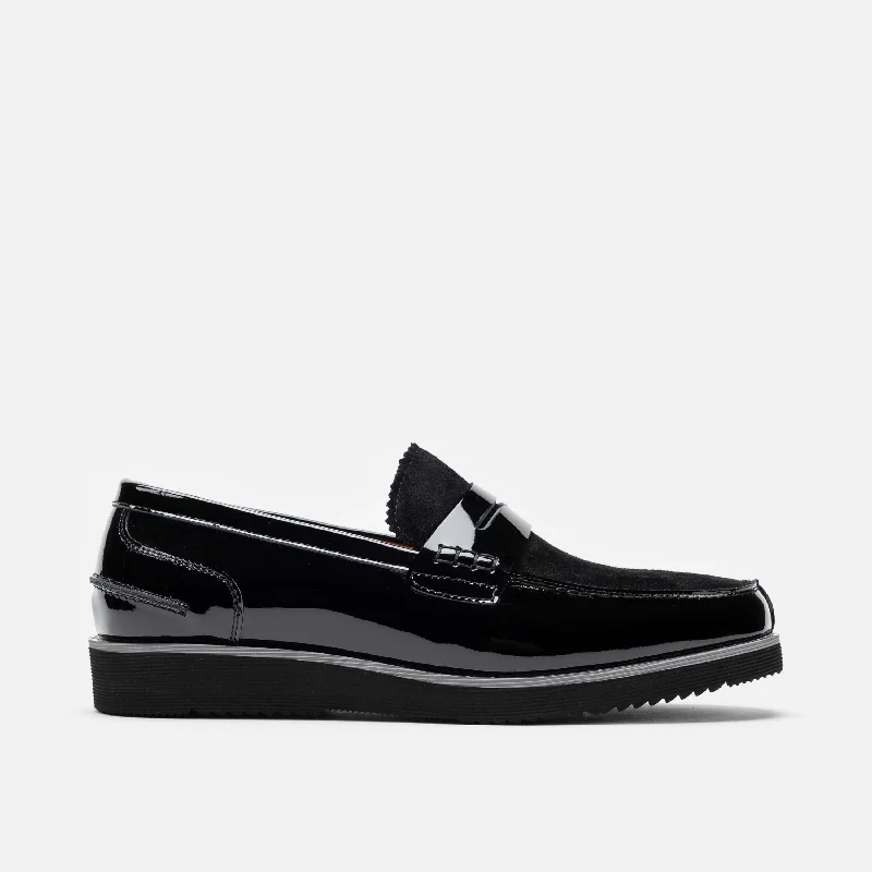 Comfortable Loafers For Men Abe Black Patent Leather Penny Loafers