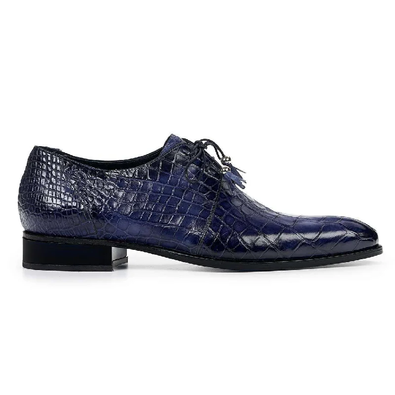 Fashionable Moccasins Mauri 4851 Designer Shoes Exotic Skin Men's Rovere Wonder Blue Alligator Body Oxfords (MA4803) Fashionable Moccasins Mauri 4851 Designer Shoes Exotic Skin Men's Rovere Wonder Blue Alligator Body Oxfords (MA4803)