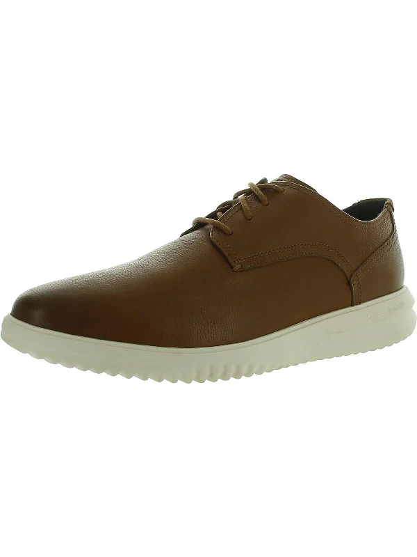 Stylish Running Footwear Mens Leather Plain Toe Derby Shoes