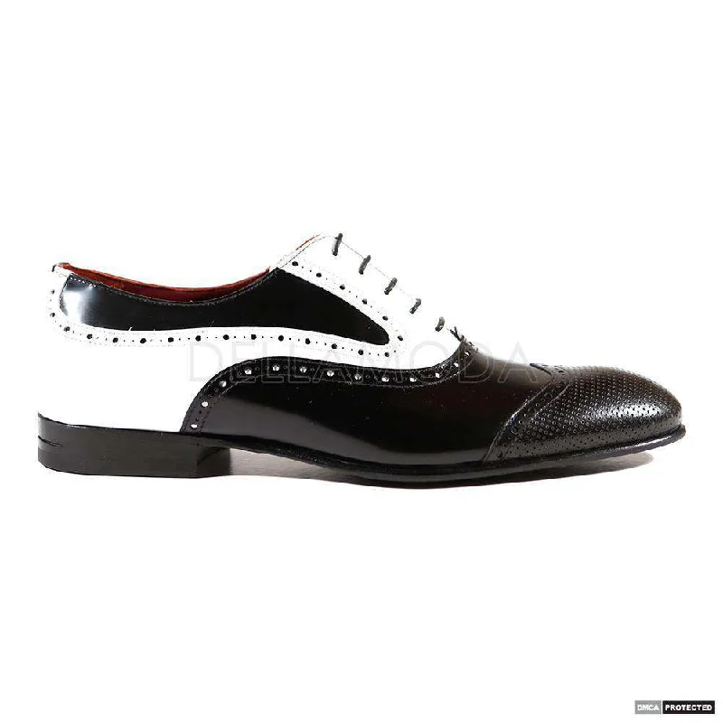 Classic Hiking Footwear Dino Bigioni Designer Shoes Men's Italian Vit. Paradise White / Black Oxfords (DB1005) Classic Hiking Footwear Dino Bigioni Designer Shoes Men's Italian Vit. Paradise White / Black Oxfords (DB1005)