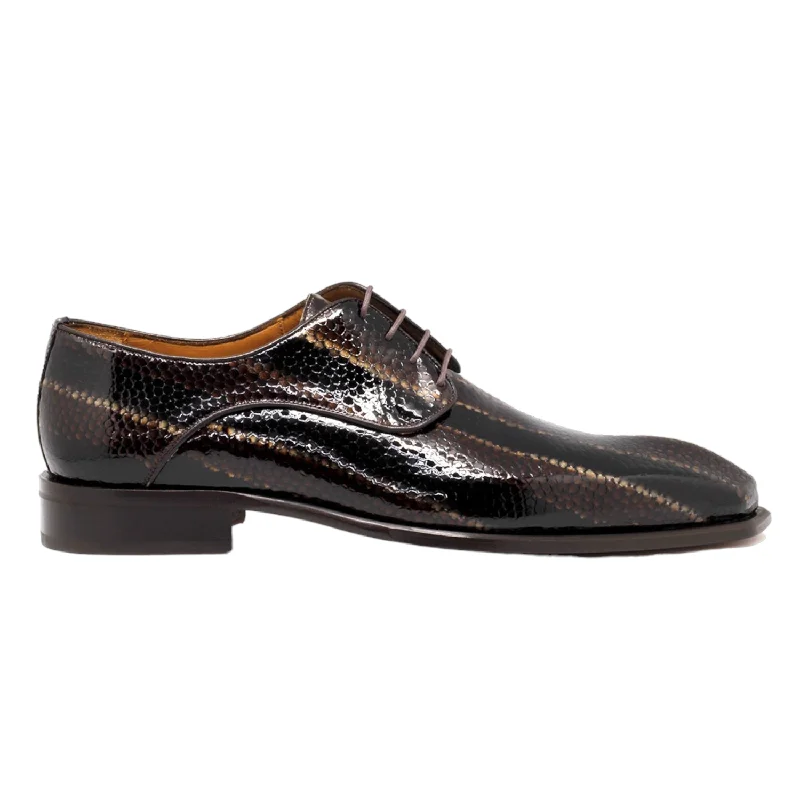 Slip-On Sneakers Collection Mister Roses 40418 Men's Shoes Dark Brown Snake Print Leather Derby Oxfords (MIS1148) Slip-On Sneakers Collection Mister Roses 40418 Men's Shoes Dark Brown Snake Print Leather Derby Oxfords (MIS1148)