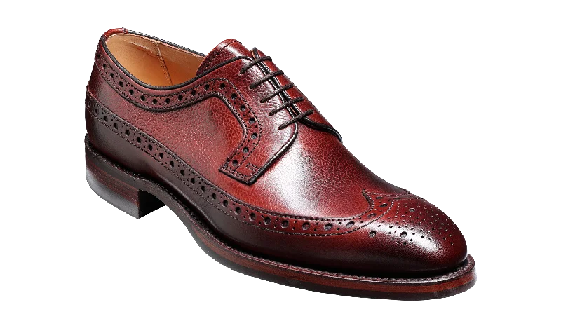 Luxury Leather Sneakers Barker Calvay Classic Long-Wing Brogue Shoe - Cherry Grain Luxury Leather Sneakers Barker Calvay Classic Long-Wing Brogue Shoe - Cherry Grain