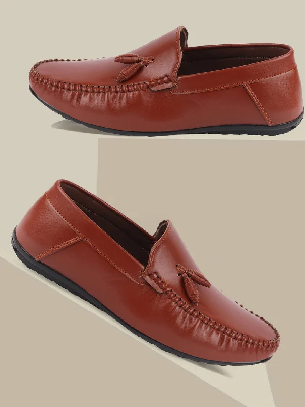 Warm Winter Boots Men Tan Casual Slip-On Loafers