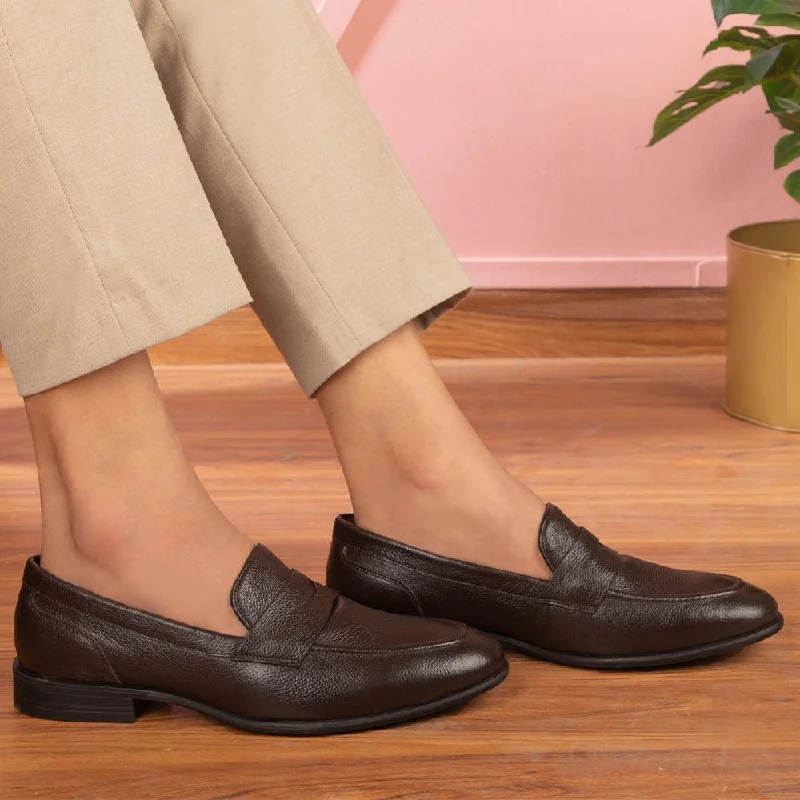 Comfortable Athletic Shoes The Paris Brown Men's Leather Penny Loafers Tresmode
